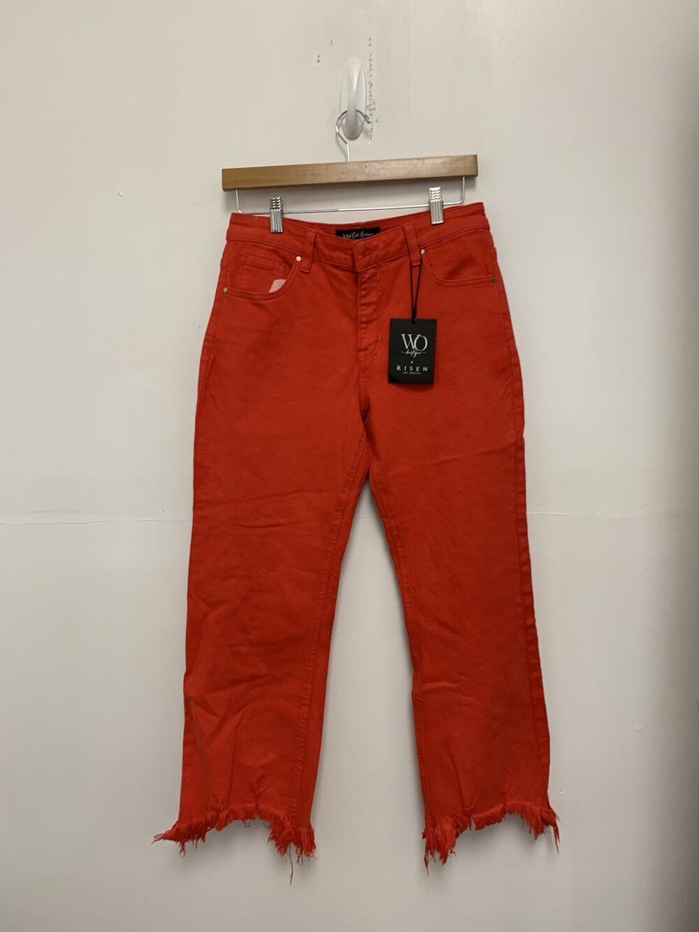 Wild Oak Boutique Risen Jeans Red Raw Hem Jeans Size 9/29